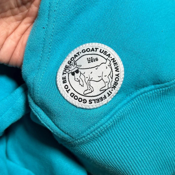 Goat USA Pullover Turquoise Hoodie Size: Small - Picture 5 of 11